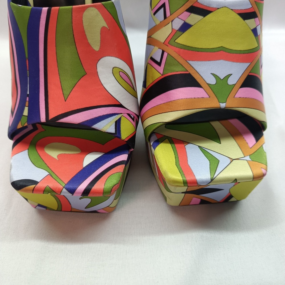 Azalea Wang Nakisha 70s Style Retro Platform Square Toe Flared 6in Heels 7.5 - Picture 4 of 9